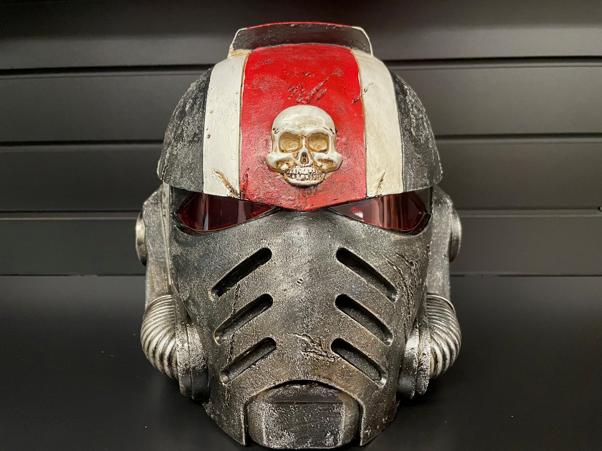 40k motorcycle helmet Space Marine Helmet | Black | Weathered