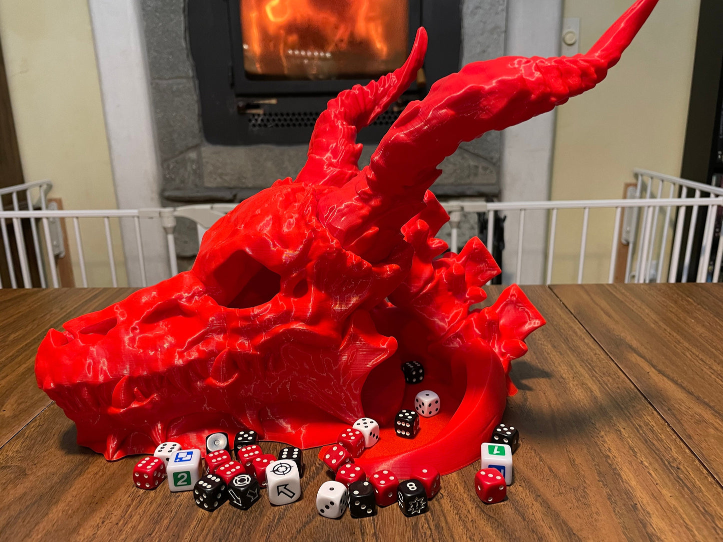 The Dragon Skull Dice Tower Dice Roller With Dice Vault Horns